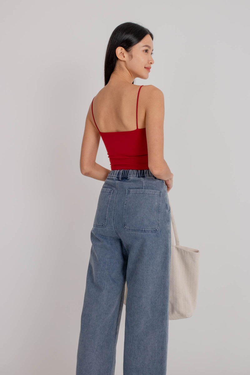 RESTOCK7: Niko Padded Basic Top in Scarlet