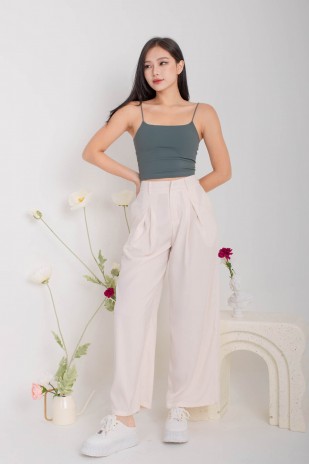 RESTOCK8: Niko Padded Basic Top in Slate Blue