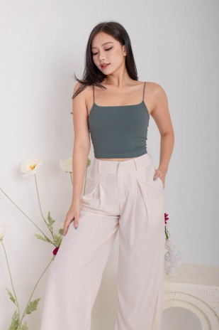 RESTOCK8: Niko Padded Basic Top in Slate Blue