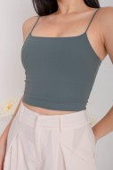 RESTOCK5: Niko Padded Basic Top in Slate Blue