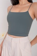 RESTOCK8: Niko Padded Basic Top in Slate Blue