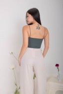RESTOCK7: Niko Padded Basic Top in Slate Blue