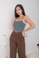 RESTOCK7: Niko Padded Basic Top in Slate Blue