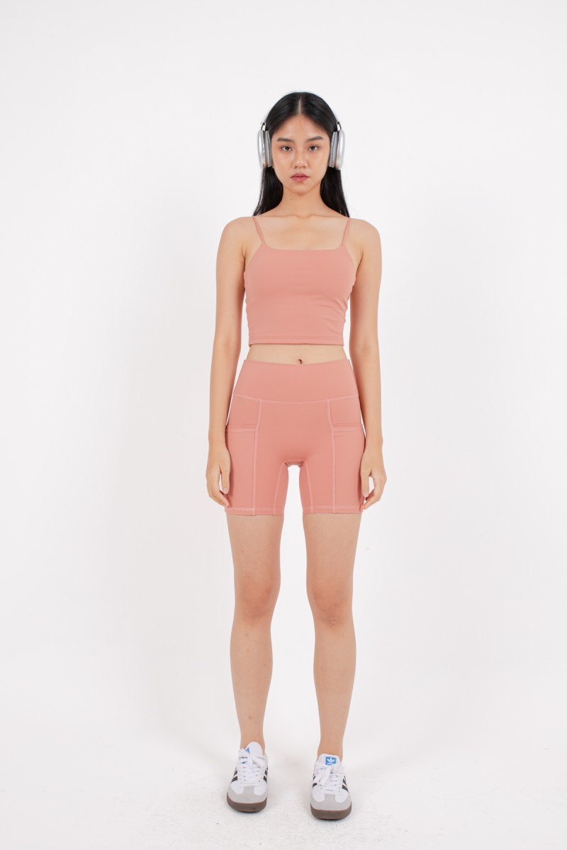 RESTOCK7: Niko Padded Basic Top in Rust