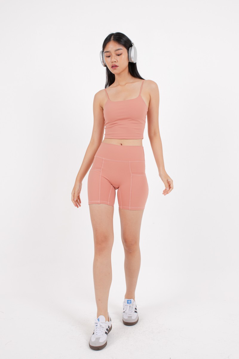 RESTOCK7: Niko Padded Basic Top in Rust