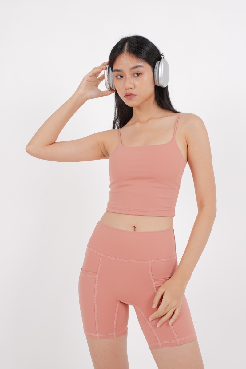 RESTOCK7: Niko Padded Basic Top in Rust