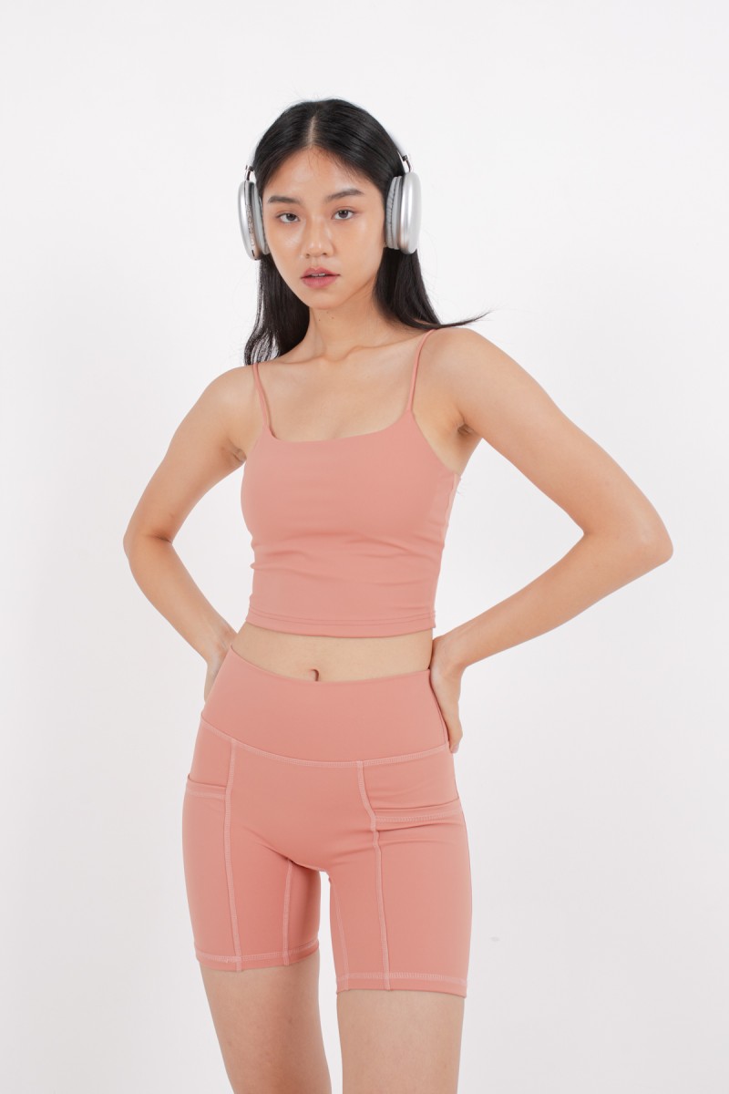 RESTOCK7: Niko Padded Basic Top in Rust