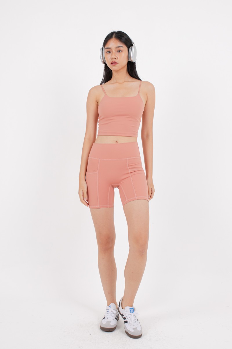 RESTOCK7: Niko Padded Basic Top in Rust