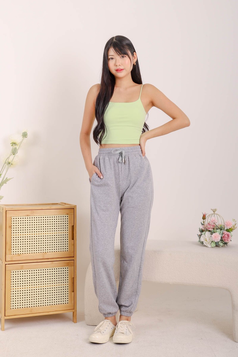 RESTOCK7: Niko Padded Basic Top in Lime Green