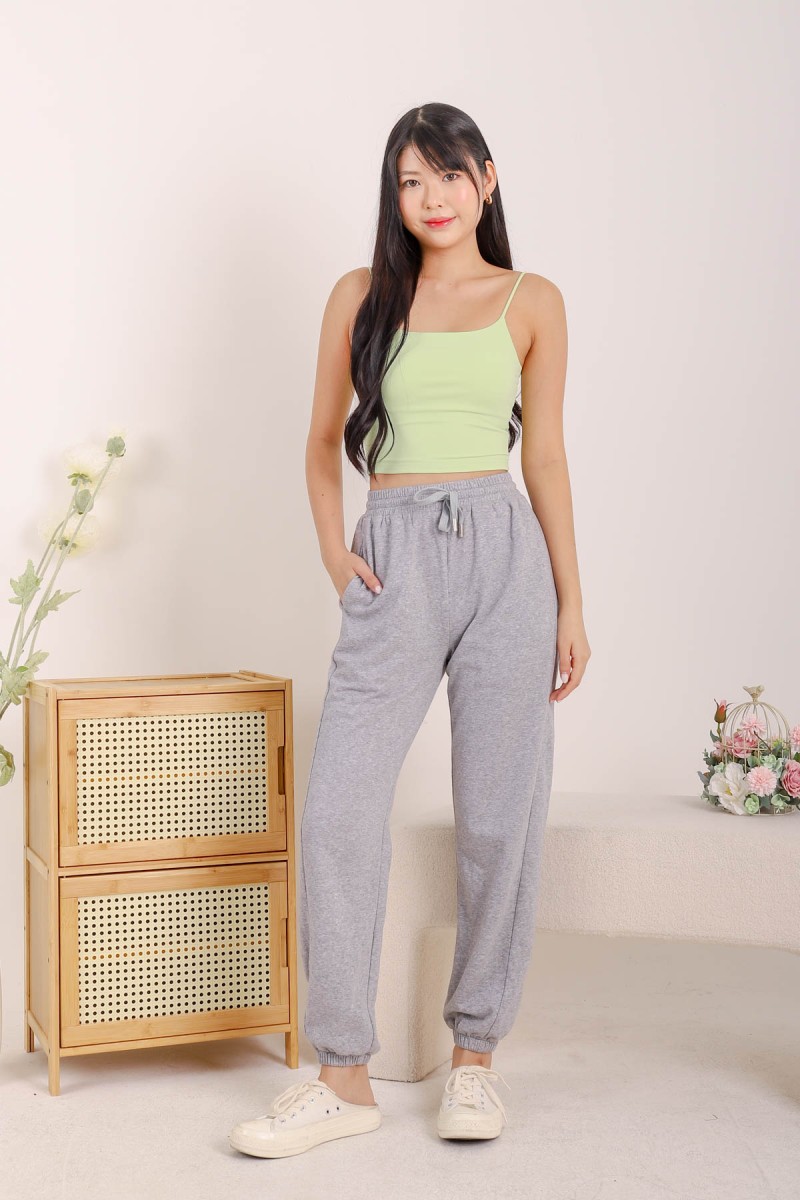 RESTOCK8: Niko Padded Basic Top in Lime Green