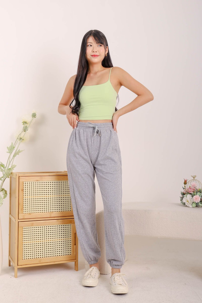 RESTOCK7: Niko Padded Basic Top in Lime Green