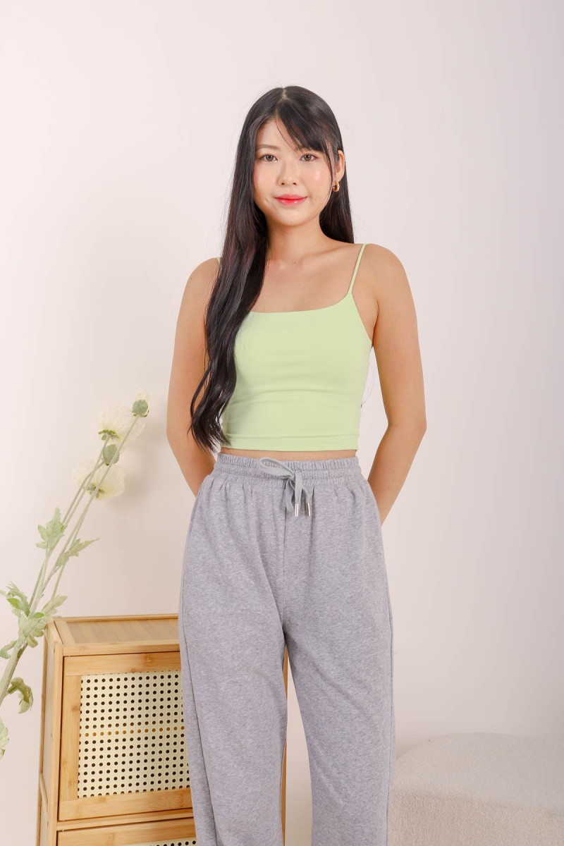 RESTOCK7: Niko Padded Basic Top in Lime Green