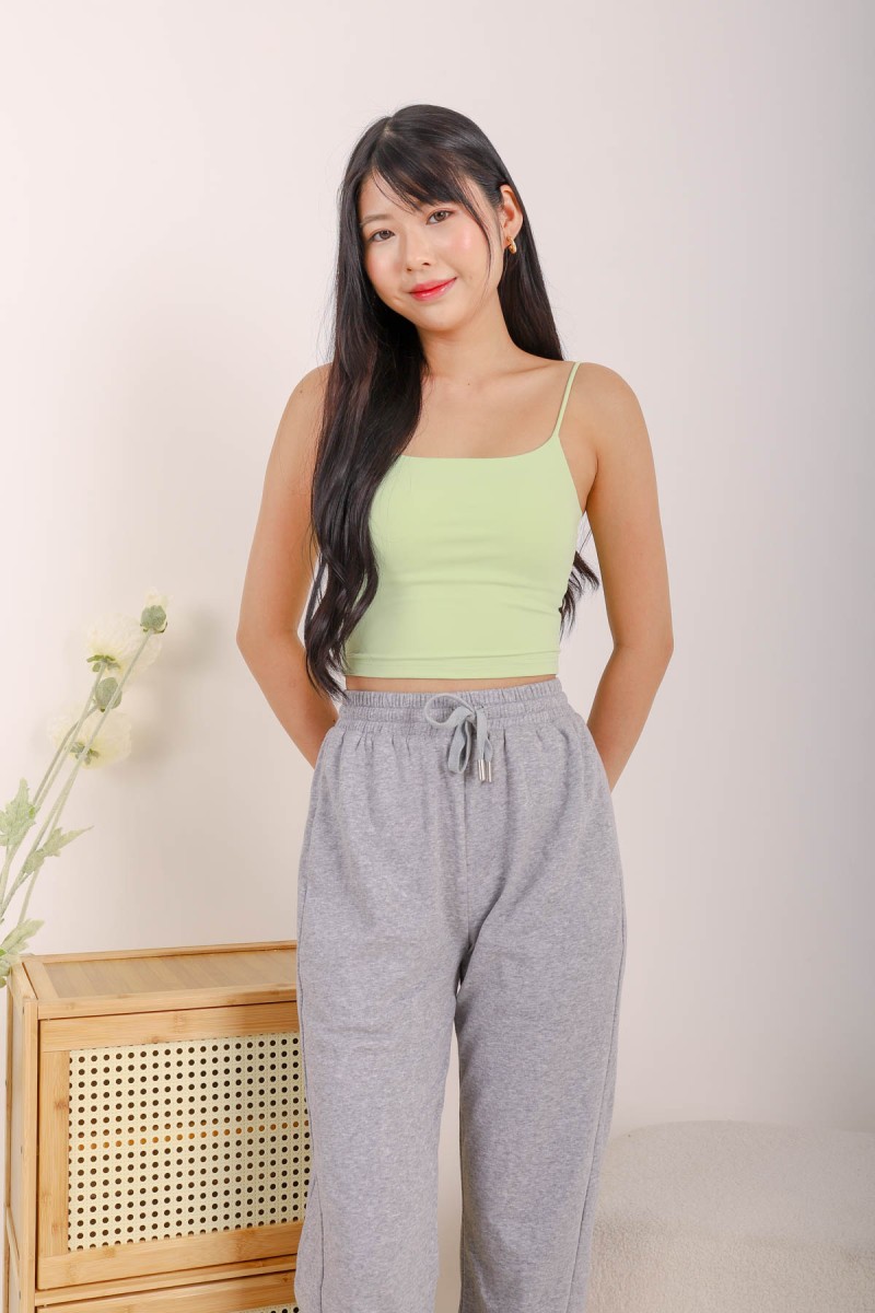 RESTOCK8: Niko Padded Basic Top in Lime Green