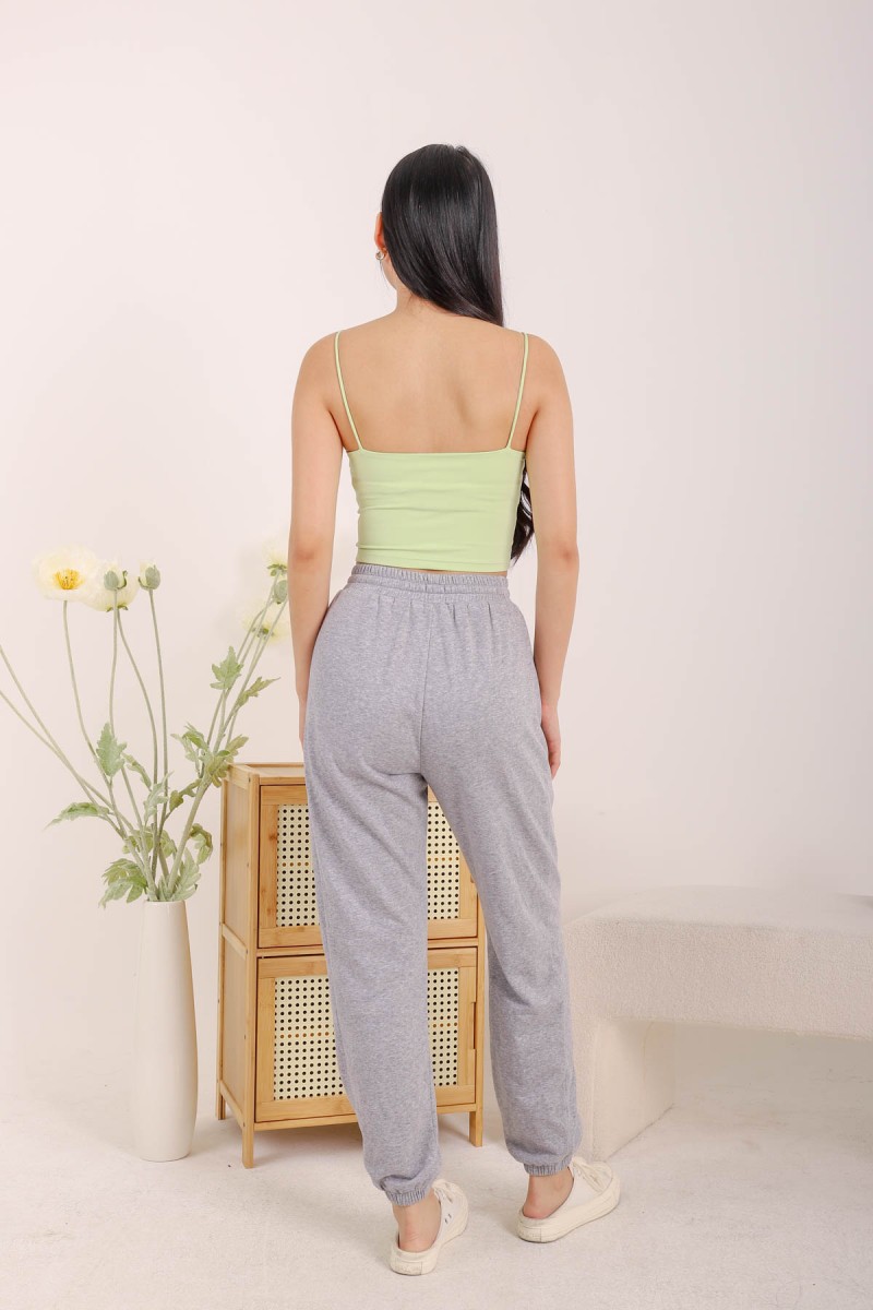 RESTOCK8: Niko Padded Basic Top in Lime Green