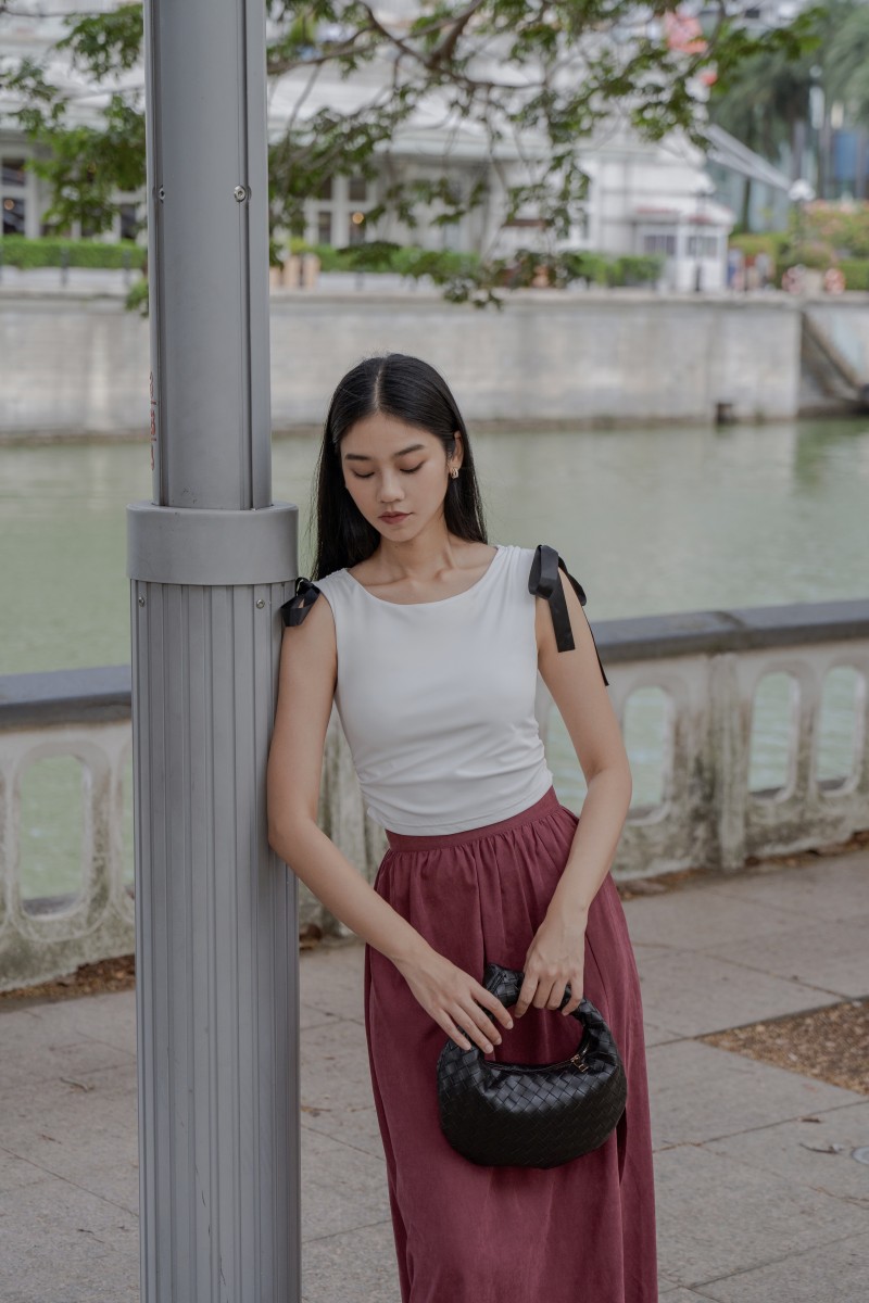 Vicky Ribbon Top in White