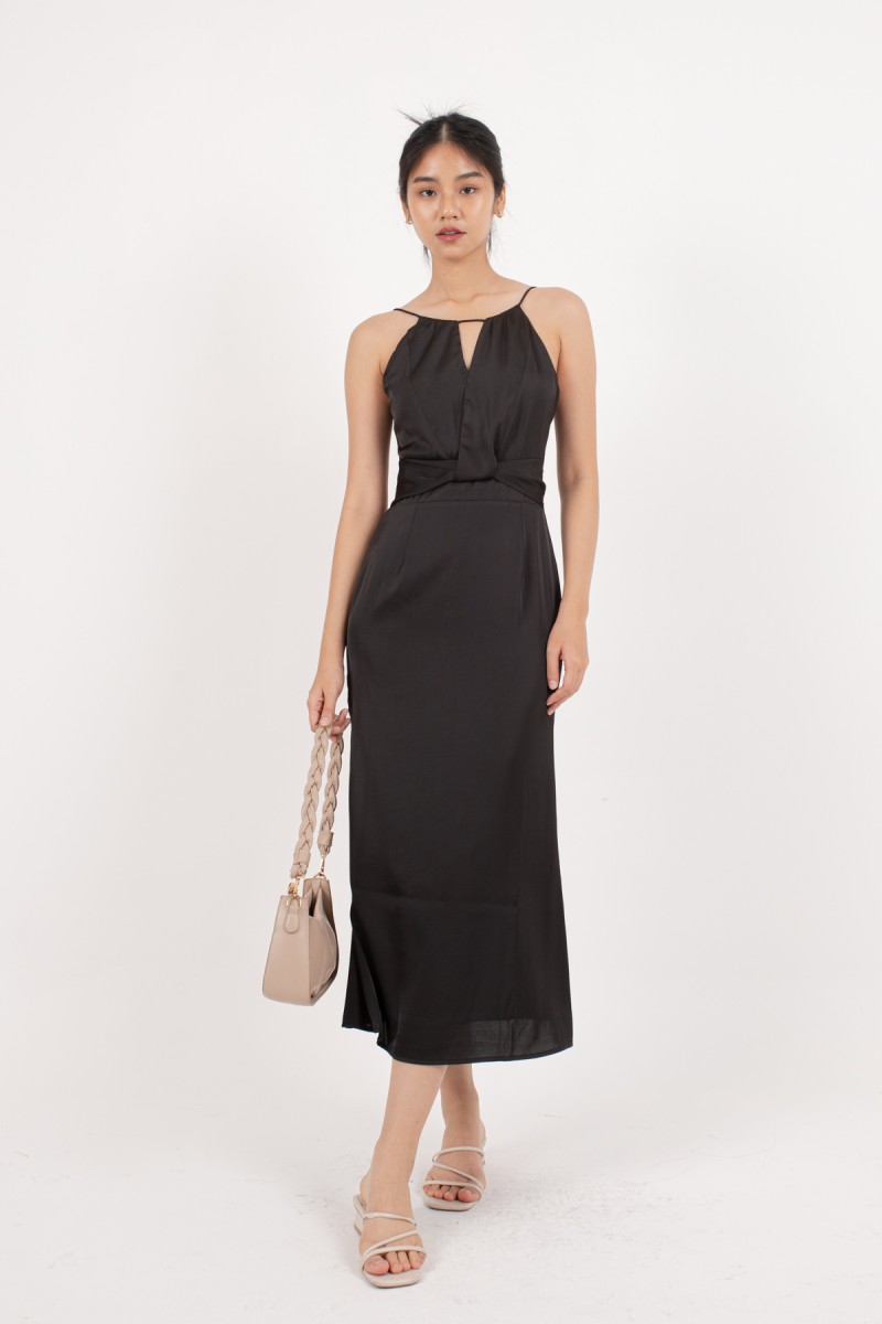 Shayla Keyhole Maxi Dress in Black