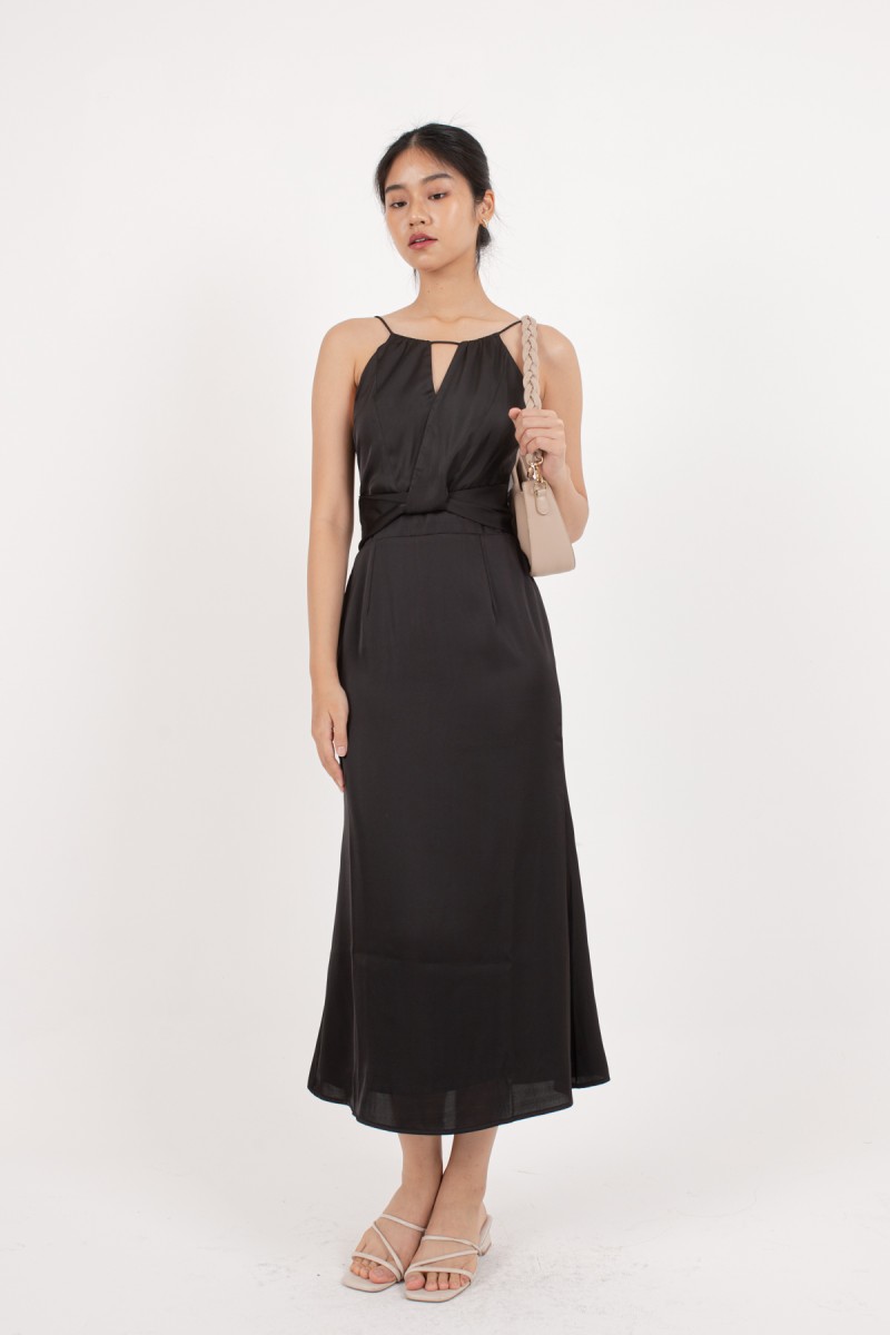 Shayla Keyhole Maxi Dress in Black