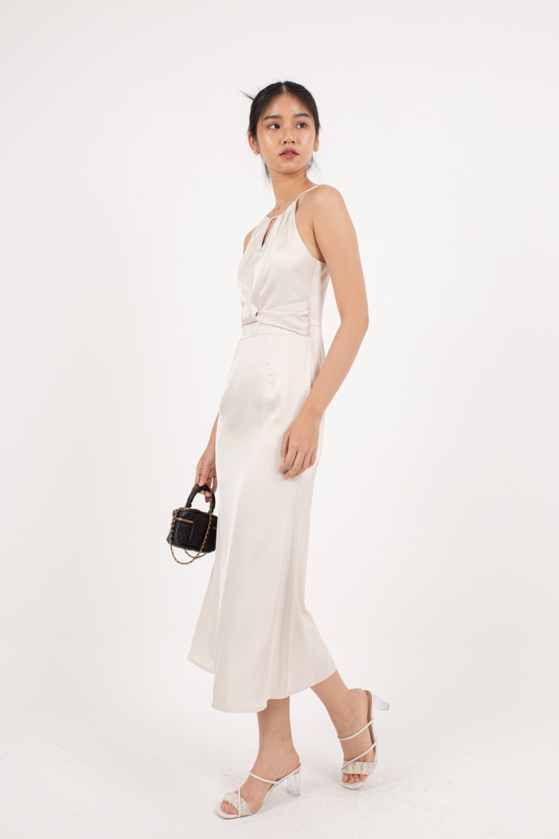 Shayla Keyhole Maxi Dress in Champagne