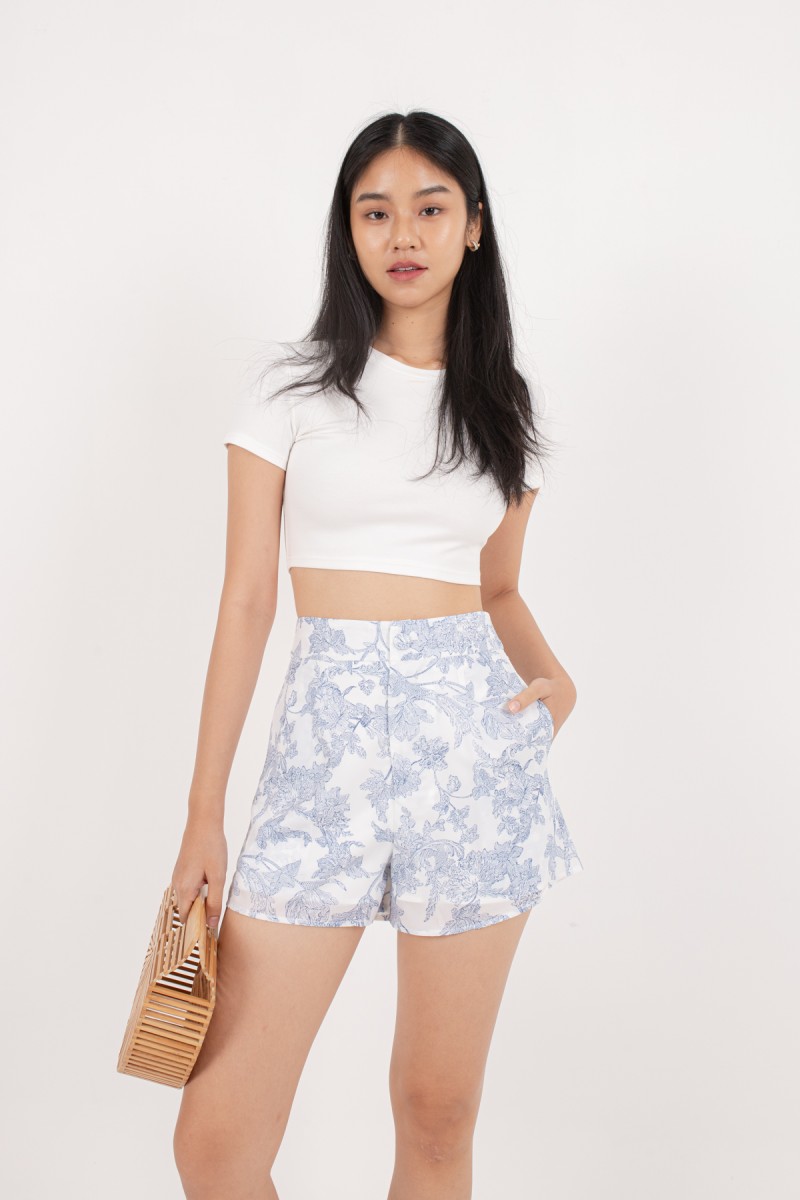 Chelle Floral Shorts in Blue Florals