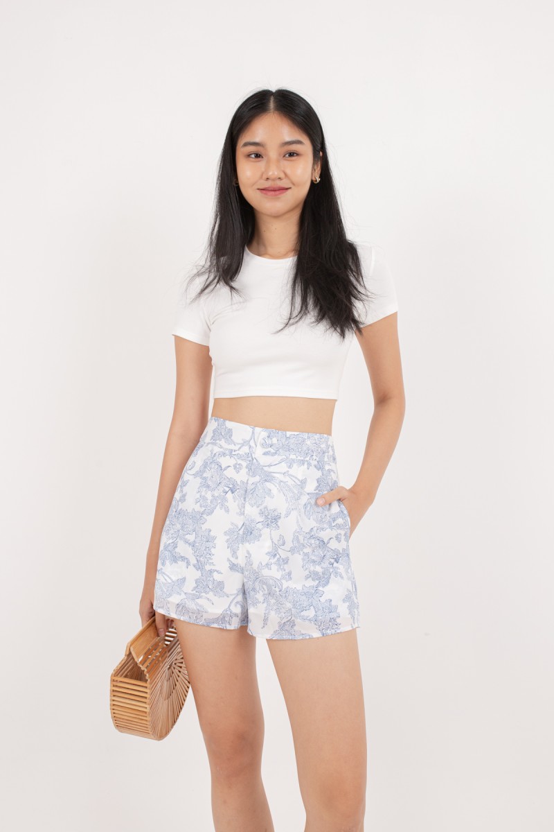 Chelle Floral Shorts in Blue Florals