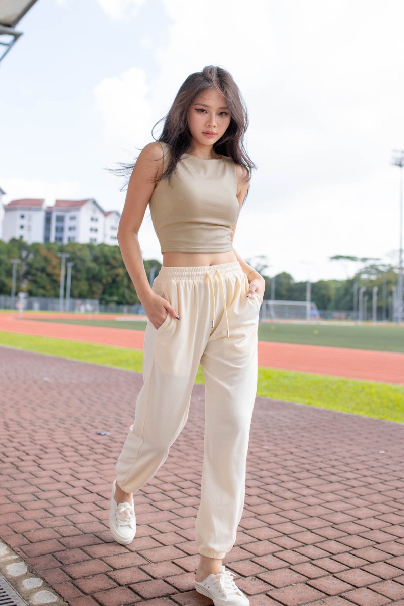 RESTOCK4: Paddle Padded Boat-Neck Top in Nude