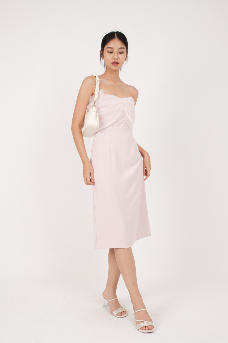 Jeomi Tulle Tube Dress in Pink