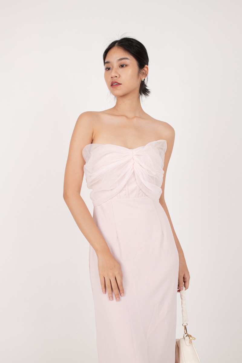 Jeomi Tulle Tube Dress in Pink