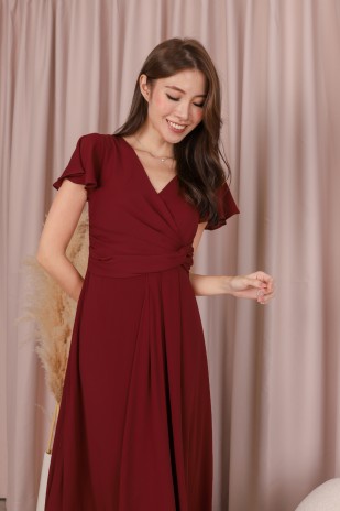 BACKORDERS7: Ayless Sleeved Knot Maxi in Wine