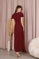 BACKORDERS6: Ayless Sleeved Knot Maxi in Wine