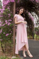 BACKORDERS6: Ayless Sleeved Knot Maxi in Pink