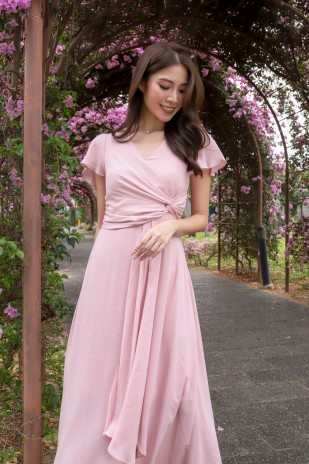 BACKORDERS7: Ayless Sleeved Knot Maxi in Pink