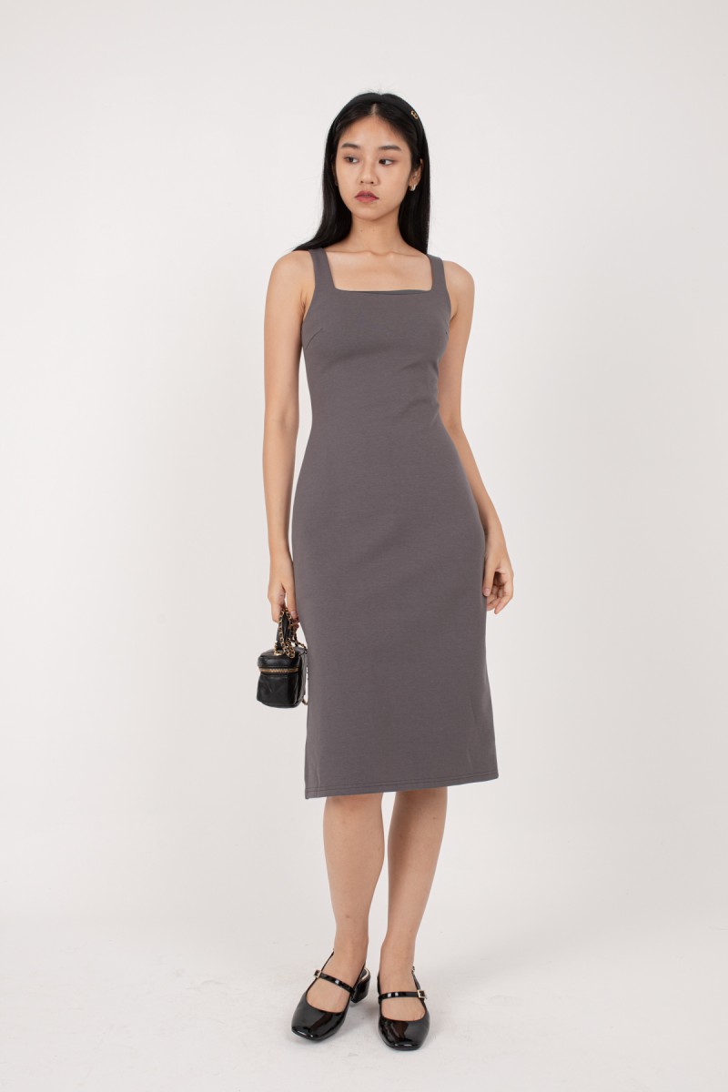 Tiffanie Work Dress in Gunmetal