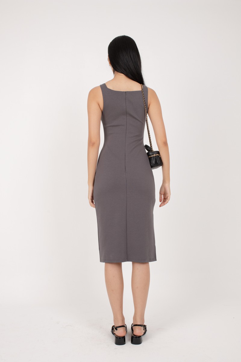 Tiffanie Work Dress in Gunmetal