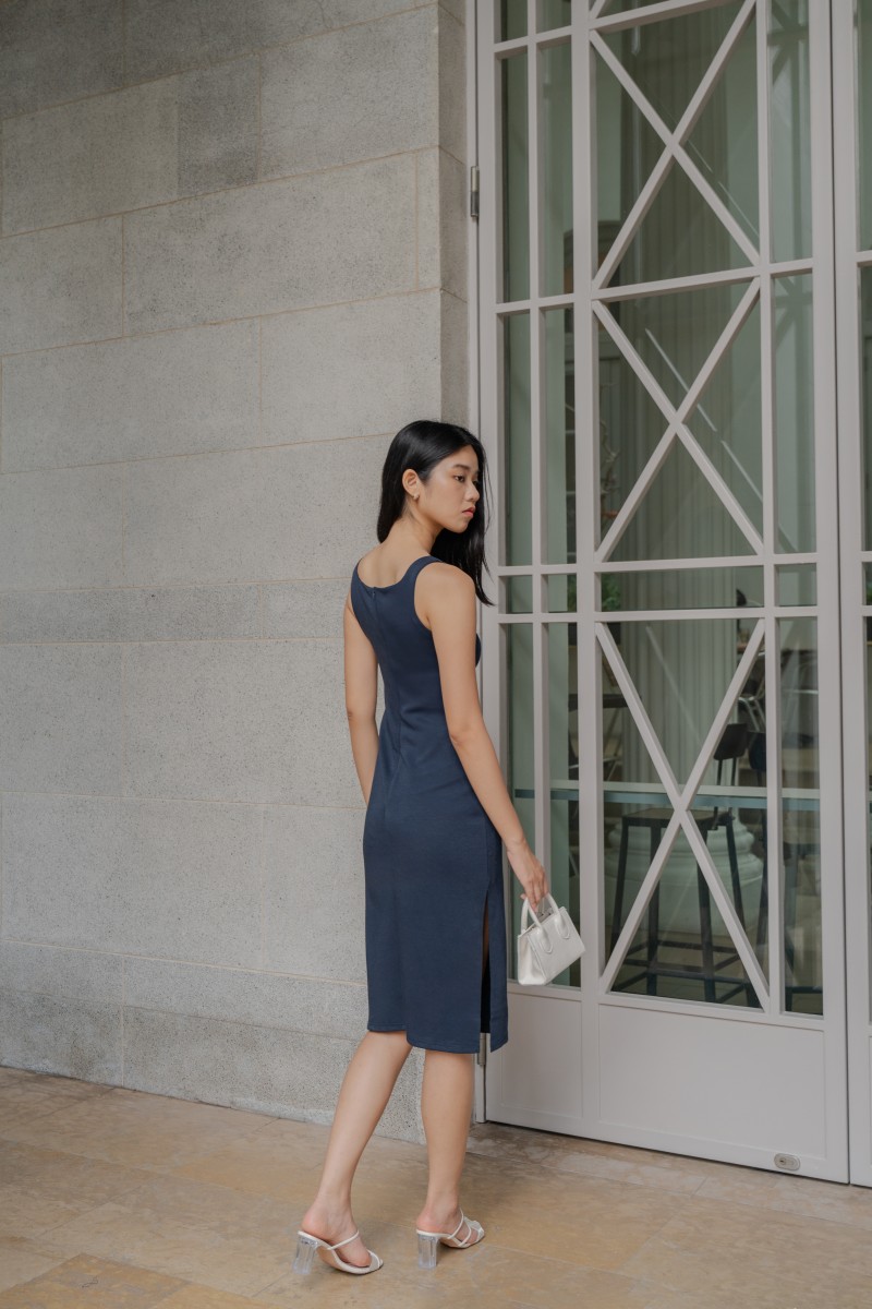 Tiffanie Work Dress in Navy