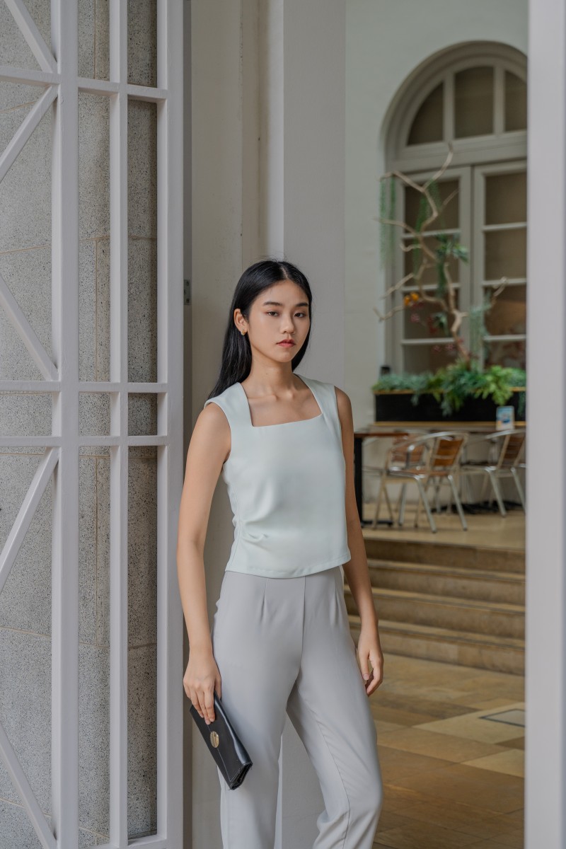 Terryn Square Neck Top in Mint