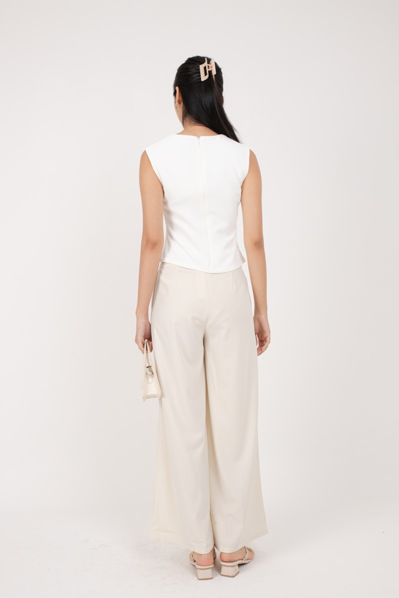 Terryn Square Neck Top in White