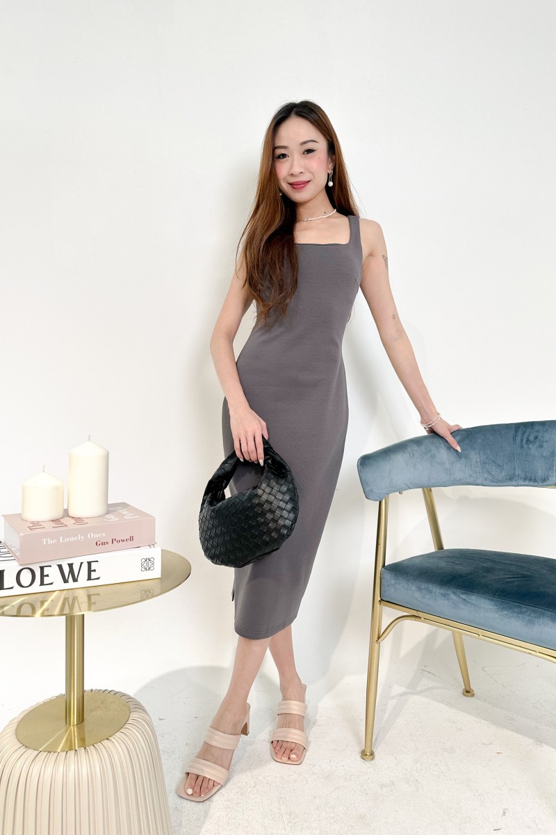 Tiffanie Work Dress in Gunmetal