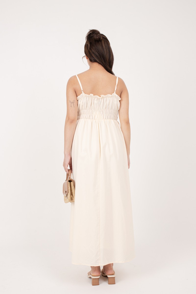 Winika Smocked Maxi Dress in Cream