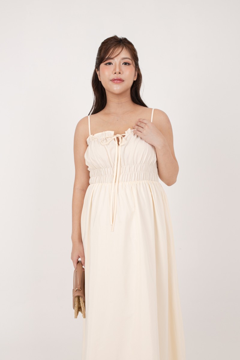 Winika Smocked Maxi Dress in Cream