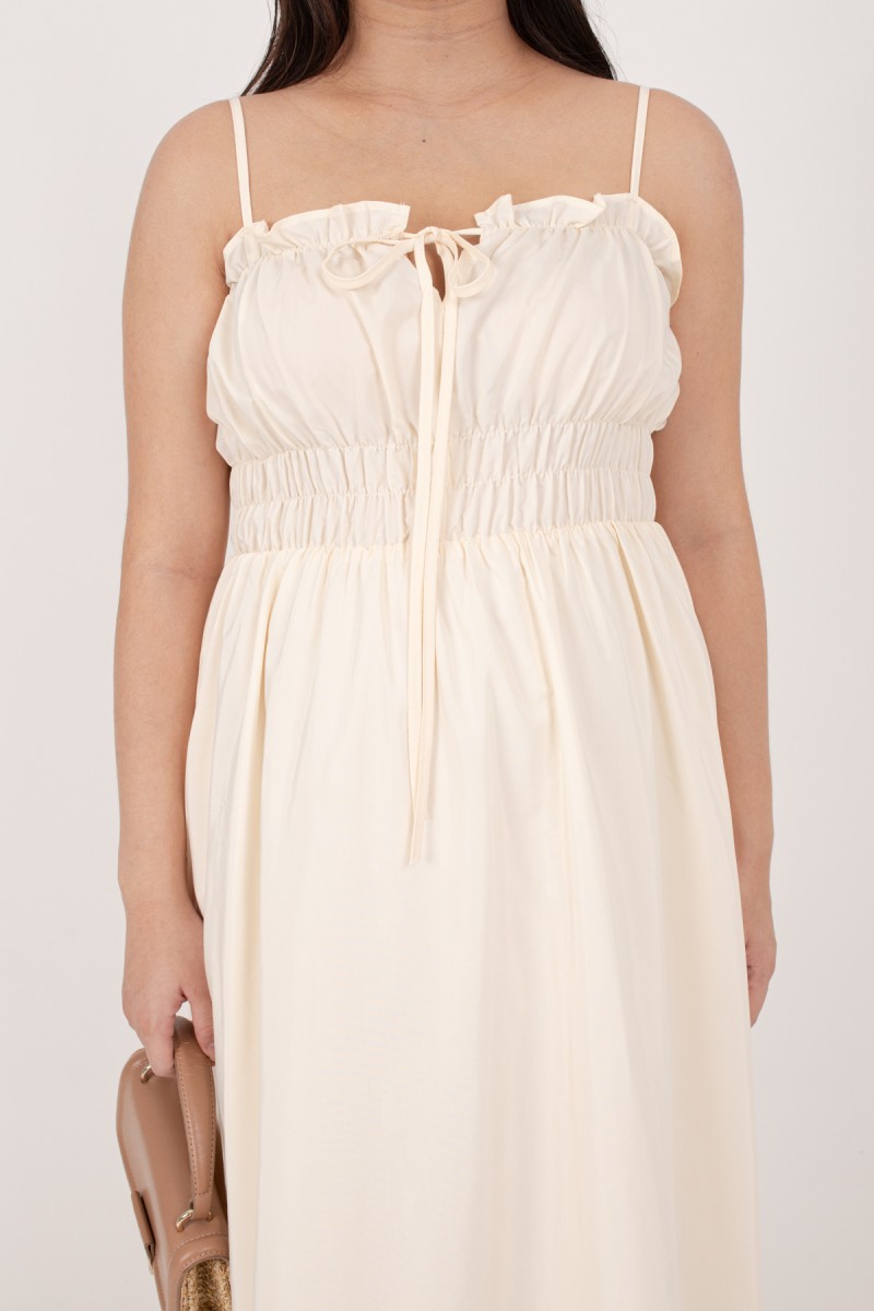 Winika Smocked Maxi Dress in Cream