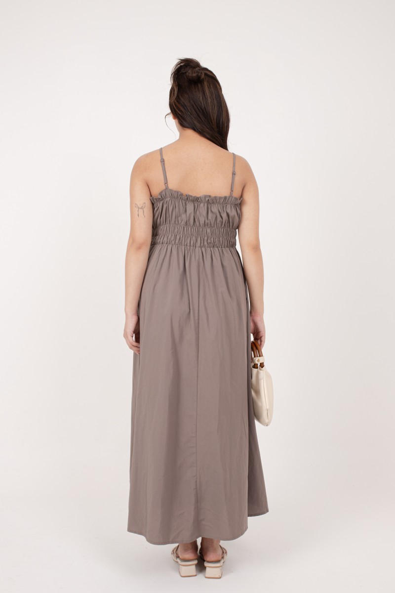 Winika Smocked Maxi Dress in Coffee