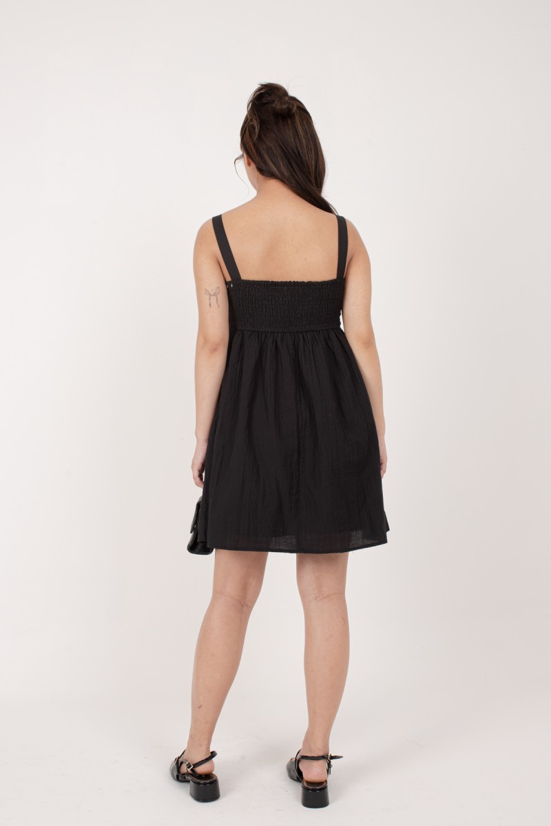 Michelle Ribbon Mini Dress in Black