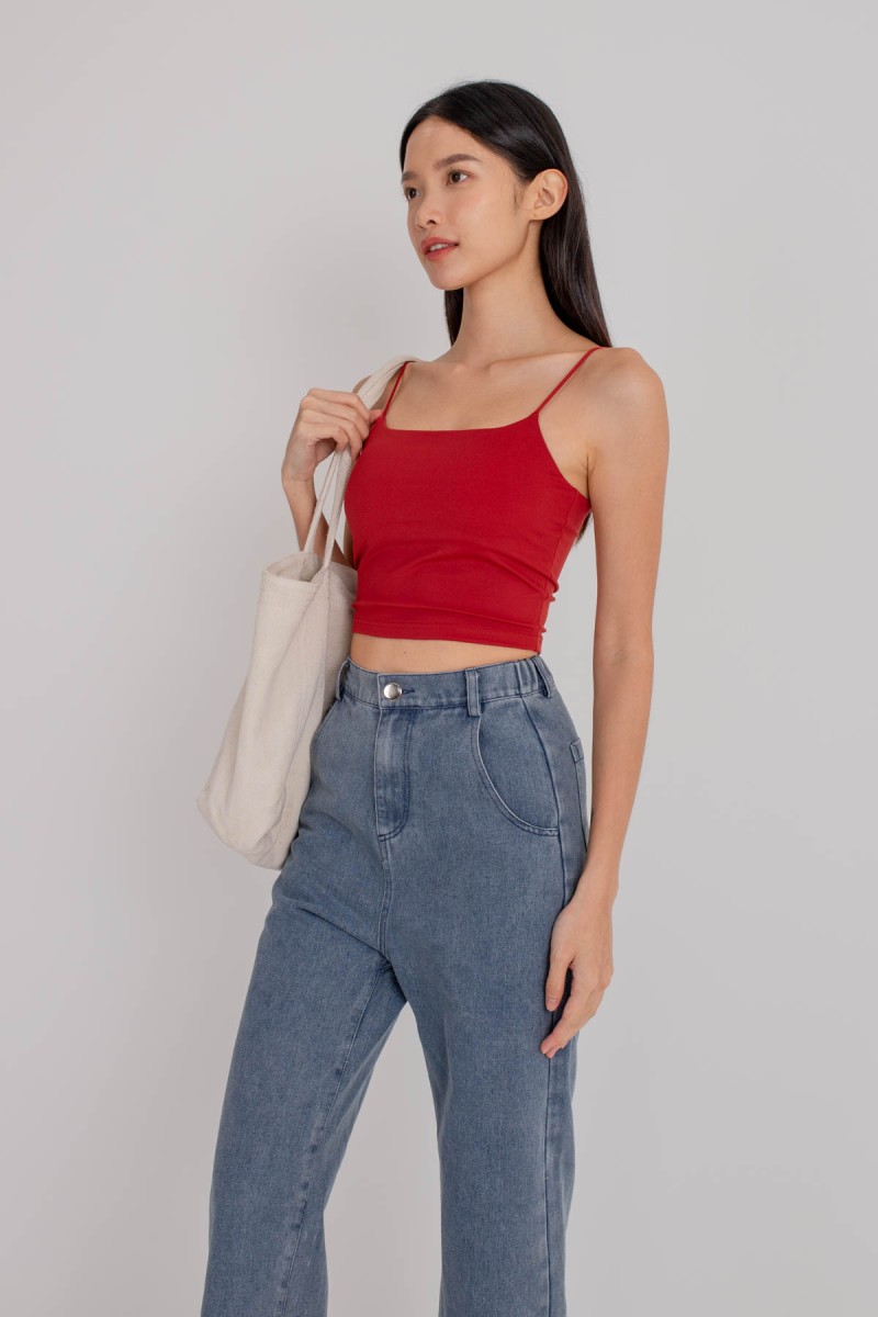 BACKORDERS5: Niko Padded Basic Top in Scarlet