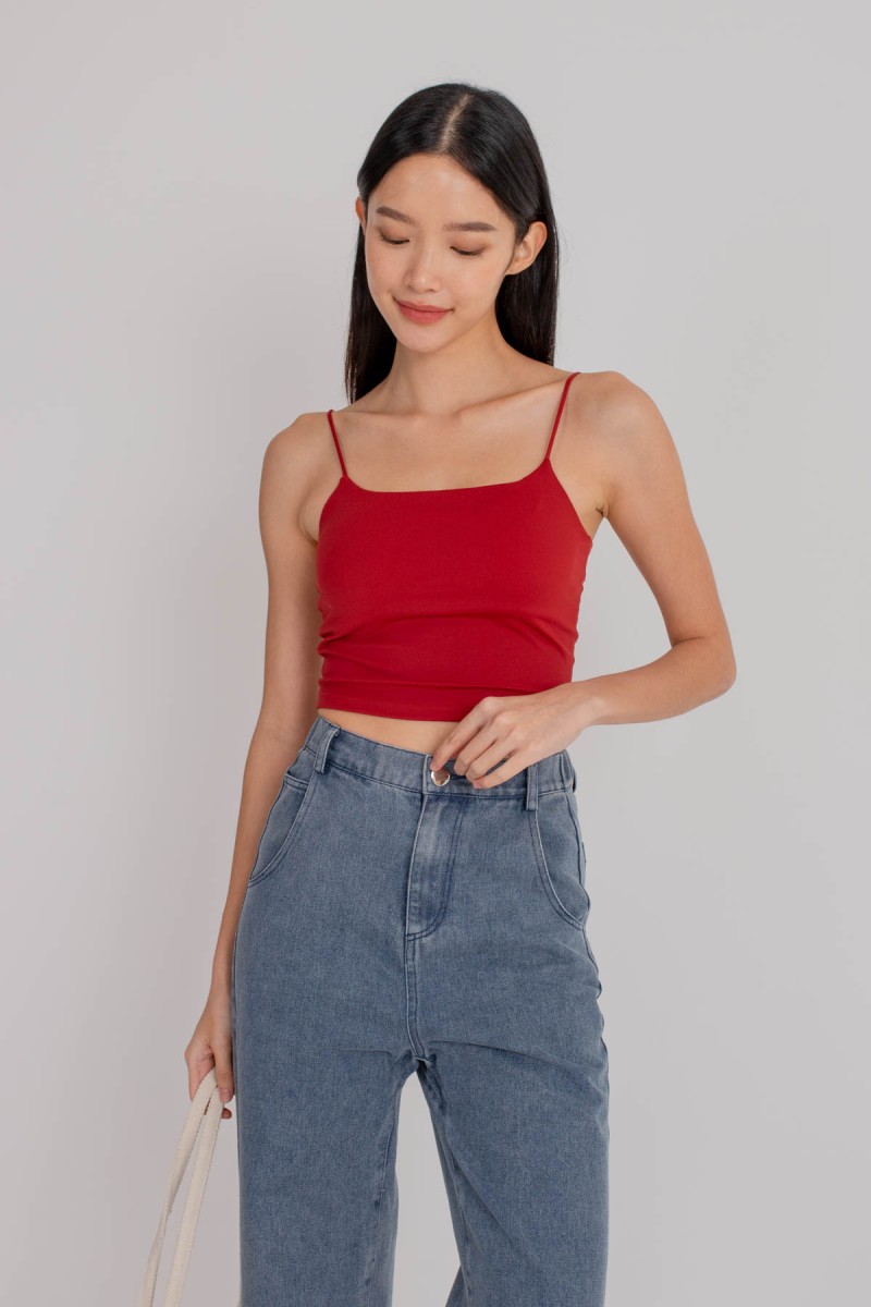 BACKORDERS5: Niko Padded Basic Top in Scarlet