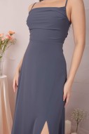 RESTOCK6: Liessa Ruched Twist Maxi in Ocean
