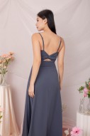 RESTOCK6: Liessa Ruched Twist Maxi in Ocean