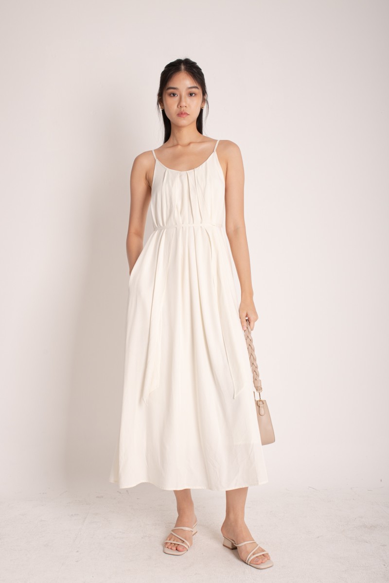 Adelina Tie Back Dress in Cream