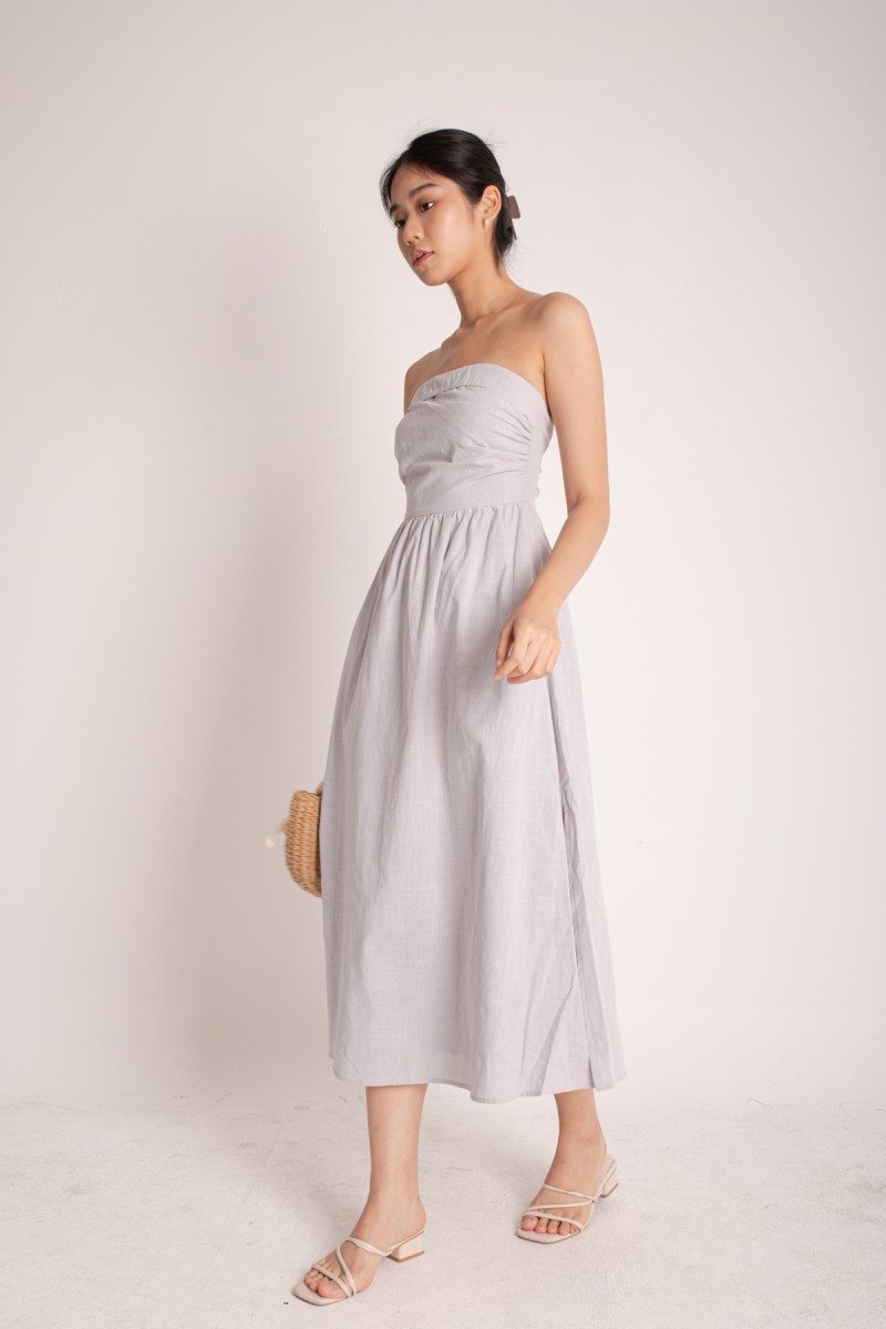 Milaya Linen Tube Dress in Seafoam