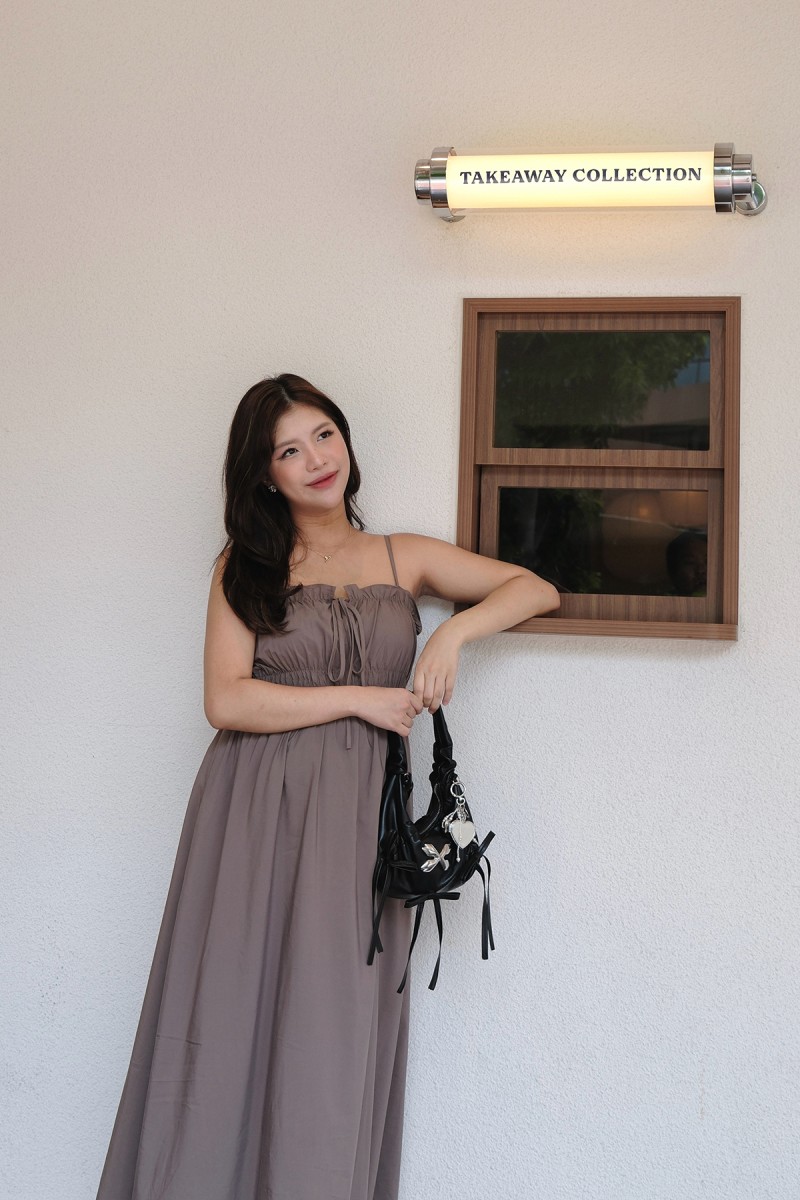 Winika Smocked Maxi Dress in Coffee