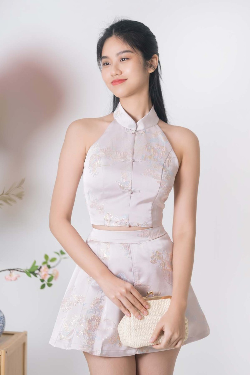 Ziyi Cheongsam Co-ord Set in Pink